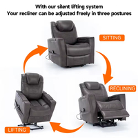 Fauteuil en cuir moderne pour salon, fauteuil inclinable multi-positions avec alimentation électrique USB, fauteuil de massage, canapé simple