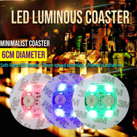 Sous-verre lumineux LED EVA+LED pour boissons, avec changement de couleur et impression en relief clignotante, pour discothèques, bars, fêtes, origine Chine