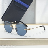 T-HE TROFEO 50-18-141 Lunettes de soleil de haute qualité pour hommes et femmes, lunettes de soleil de créateur, style punk classique, luxe, titane, UV400, avec boîte