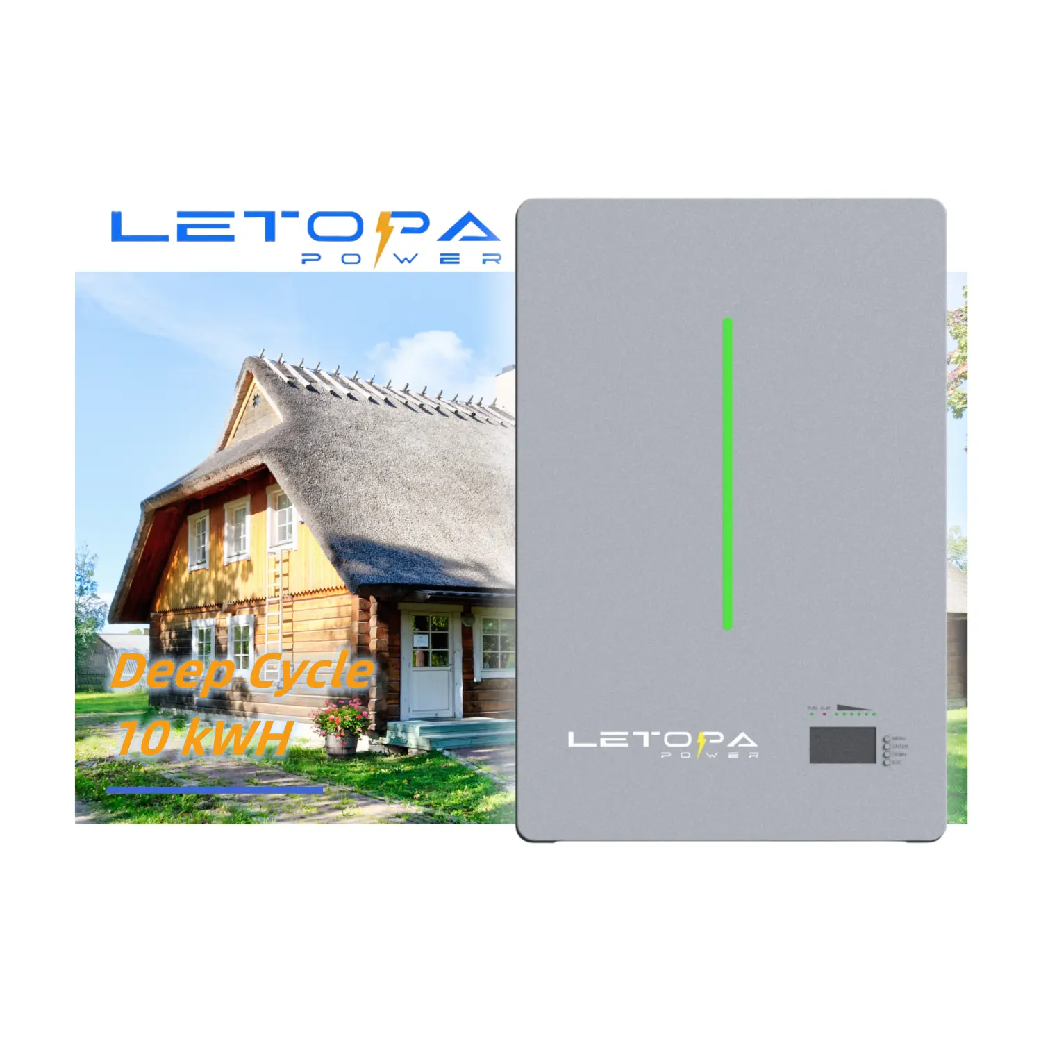 LETOPA 6000 Smart Deep Cycle Power Wall 10KWH LiFePO4 Lithium Battery 48V 200Ah Solar Energy Storage Battery Home Energy Storage