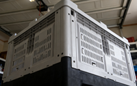 Caisse logistique en plastique avec roues |   Empilable, pliable, pour utilisation en entrepôt