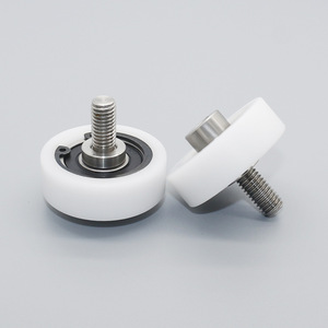 Roulettes à roulement à billes en caoutchouc avec vis métallique 6200RS, roulettes à roulement à billes en plastique à roulement à billes, roulettes à roulement à billes en caoutchouc, roulettes à roulement à billes M8, vente en gros - Product Image 3