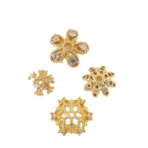 Gold Plated Zircon Flower Setting <b>Copper</b> Bead Receptacle For <b>Bracelet</b> Making C21 - Product Image 5