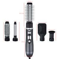 Brosse coiffante 5-en-1 à air chaud, fer à boucler automatique, lisseur, sèche-cheveux, outil de coiffage ionique négatif avec revêtement céramique