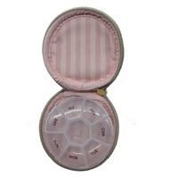 Mini boîte à pilules ronde pour 7 jours, boîte médicale portable hebdomadaire, boîte de rangement pour vitamines de voyage, conteneur à pilules de couleur personnalisée