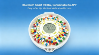 Distributeur Automatique de Pilules Bluetooth à Couvercle Transparent 28 Jours, Contrôlé par Application, Rappels Sonores et Lumineux, Verrouillage Sécurisé par Clé, Écran LCD, Matériau ABS, Pour la Maison