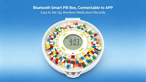 Distributeur Automatique de Pilules Bluetooth à Couvercle Transparent 28 Jours, Contrô<span class=keywords><strong>l</strong></span>é par Application, Rappels Sonores et Lumineux, Verrouillage Sécurisé par Clé, Écran LCD, Matériau ABS, Pour la Maison - Product Image 4