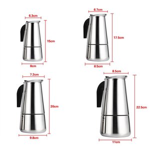Machine à expresso en acier inoxydable, <span class=keywords><strong>cafetière</strong></span> expresso de <span class=keywords><strong>grande</strong></span> <span class=keywords><strong>capacité</strong></span>, pot moka épaissi en acier inoxydable avec couvercle - Product Image 5
