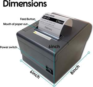 Imprimante thermique de reçus Ubereats Doordash de 3 pouces de largeur, WiFi USB pour caisse enregistreuse, applications de livraison de nourriture, imprimante de reçus - Product Image 2
