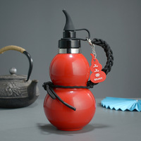 Termo de vacío de calabaza de gran capacidad, portátil para exteriores, estilo chino, de acero inoxidable, para deportes, regalo, venta al por mayor
