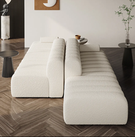 Abric-sofá pequeño para sala de estar, mueble de lujo ligero sin reposabrazos, color crema