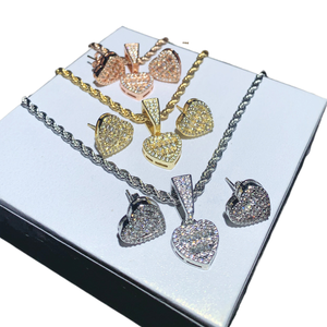 Collar <span class=keywords><strong>de</strong></span> Corazón para Mujer con Zirconia Incrustada, para Compradoras <span class=keywords><strong>de</strong></span> Joyería <span class=keywords><strong>de</strong></span> Boutique - Product Image 1