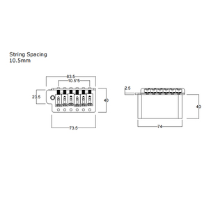 Chrome Kết Thúc 6-Điểm Loại Điện Guitar Tremolo Cầu Với Đầy Đủ Brass Khối Cơ Sở 54Mm Nhạc Cụ Có Dây Các Bộ Phận Phụ Kiện - Product Image 2