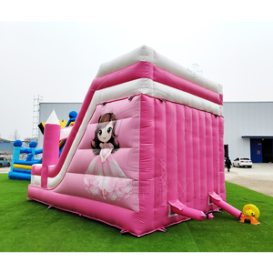 Nouveau design, toboggan gonflable commercial pour jardin, toboggan princesse à double voie pour filles, toboggan gonflable rose à vendre - Product Image 6