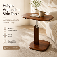 Table d'appoint mobile moderne et minimaliste en bois, réglable en hauteur, table basse de bureau, étagère d'angle compacte pour la maison, petits appartements