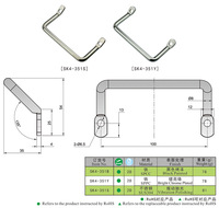 SK4-0351-AN01/AN02/SN01 Poignée en fer chromé résistant à la corrosion avec barre pour armoire électrique