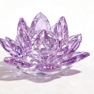 Décoration de fleur de lotus en cristal directement de l'usine, figurine de lotus en cristal gravée sur mesure, souvenir artisanal religieux en cristal pour mariage - Product Image 4