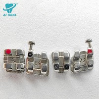 Brackets et appareils orthodontiques métalliques avec 345 crochets, manuels, argentés, fente de 0,018''