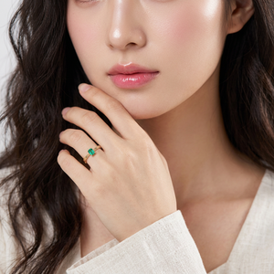 Nuevo Anillo de Oro Amarillo Sólido de 18K con Esmeralda Natural Real, Diseño Elegante de Joyería Fina con Gemas de Lujo para Mujer - Product Image 6