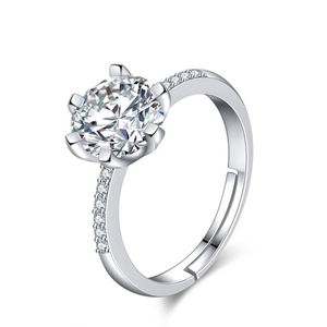 Anillos De Pareja Platinum Plated Moissanite Engagement <b>Rings</b> for Women Wedding Lover <b>Ring</b> Full Zircon <b>Adjustable</b> Open <b>Ring</b> - Product Image 6
