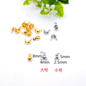 Puntas de cuentas abiertas de acero inoxidable chapadas en PVD de oro de 18K que no se deslustran, cubiertas de <span class=keywords><strong>nudo</strong></span> de 4mm, pulsera, fabricación de joyas, tapas de extremo, cubierta de crimpado - Product Image 2