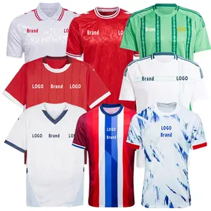 قميص كرة قدم عالي الجودة سريع الجفاف قابل للتنفس مخصص للاستخدام في كرة القدم قمصان من تشيفاس باللون الأحمر والأصفر للجيرسيه الأمريكية باللون الأبيض بجودة عالية