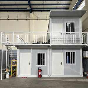 Maison conteneur préfabriquée modulaire en acier de 20 pieds avec auvent, porte et fenêtre pour bureau de chantier ou dortoir de camp de travail - Product Image 2