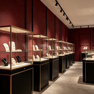 Boutique de bijoux de luxe Bourgogne, design d'intérieur, vitrine de présentation de bijoux sur mesure, solution complète pour la boutique - Product Image 3