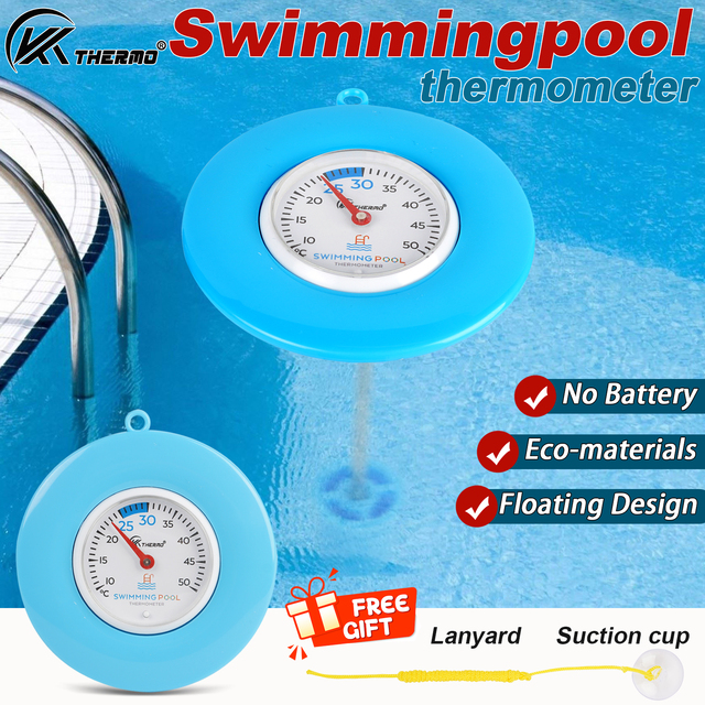 Large Dial Floating Pool Thermometer Easy Read for Pools Aquariums Hot Tubs Fish Ponds Spa Use Plastic Material OEM