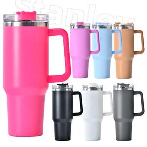 Gobelet isotherme extérieur en acier inoxydable avec poignée et paille, personnalisable avec logo, 30oz et 40oz, modèle H2.0 - Product Image 3