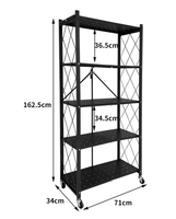 Étagères de rangement de cuisine pliables sans installation, étagère de rangement multi-niveaux au sol, étagère de rangement mobile multifonctionnelle pour balcon