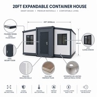 Conteneur habitable pliable vertical de 20 pieds, préfabriqué, modulaire, portable, pour bureau de chantier, poste de garde, urgence