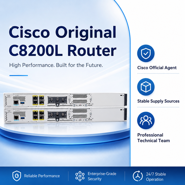 C8200L Series SFP 1RU/1 NIM Slot/4x1GE WAN Ports with 4-core CPU 4 GB DRAM Memory Default Terlaris Router C8200L-1N-4T
