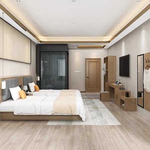 Muebles de Habitación Estándar para Hotel Económico, Juego Completo Moderno de Cuero Genuino para Apartamento, Casa de Huéspedes, Cama, Estructura de Cama, Mesa de Noche - Product Image 3