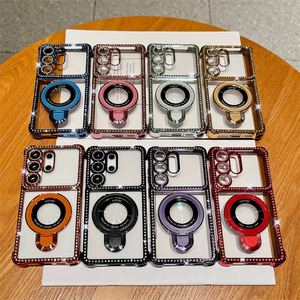 เคสใสแบบแม่เหล็กประดับคริสตัลเพชรเคลือบเงา สำหรับ Samsung S26 S24 S25 S23 S22 Ultra พร้อมฟิล์มกันรอยเลนส์ - Product Image 1