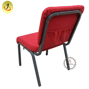 Foshan Chaise d'église de meubles de théâtre en métal bourgogne empilables de haute qualité de style moderne - Product Image 2