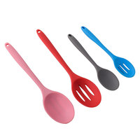 Vente en gros d'usine : Cuillère à soupe et à mélanger en silicone de première qualité, antiadhésive, couleur unie, ustensile de cuisine