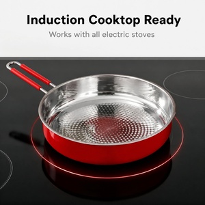 3pcs Mirror Polished Red Cookware <b>Set</b> Frying Pan Stockpot And Saucepan Stainless Steel Induction Ready Kitchen Cooking <b>Pot</b> <b>Set</b> - Product Image 2