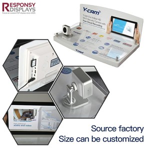 Acryl Aanrecht Displaystandaard Met Digitaal Scherm Achterpaneel Voor Camerapresentatie In Elektronicawinkel En Beurs - Product Image 5