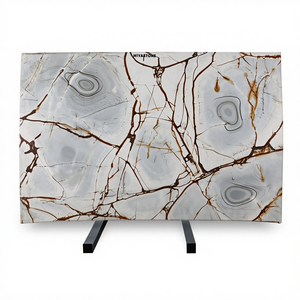 แผ่นหินแกรนิตปาตาโกเนียขัดเงาทันสมัยขายส่ง พร้อมลายเส้นสีทอง สีขาว ทนทานและกันคราบ - Product Image 1