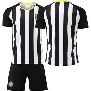 Conjunto de Treino de Futebol Santos 2526, Camisa No.10 Neymar, Manga Curta, Conjuntos Infantis em Malha Listrada com Decote em V - Product Image 5