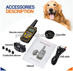 Collar de entrenamiento de perro mascota con control remoto, resistente al agua, recargable, vibrador, de fábrica, antiladridos, descarga eléctrica - Product Image 3