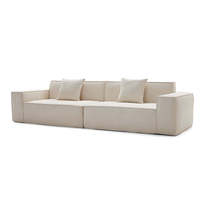 Modernes Stoff-L-förmiges Ecksofa Konvertierbar Umweltfreundlich für Apartments und Hotels Weiß Gepolstertes Wohnzimmer-Sofa-Set