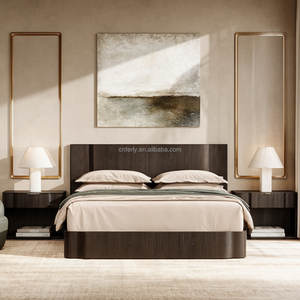 Кровать FERLY King Size с изголовьем на обивке, современная кровать-панель для роскошной главной спальни - Product Image 3