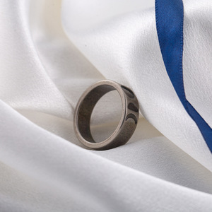 <b>Moon</b> Phase Pattern <b>Ring</b> Antique Silver Unisex Fashion Jewelry Gift - Product Image 2