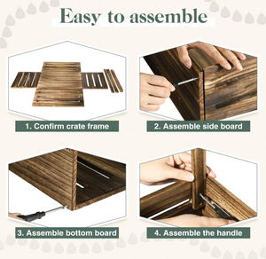 Cesto de ducha con asa de armario de Color nogal FSC, cesta de almacenamiento de madera negra para nuevos padres - Product Image 2