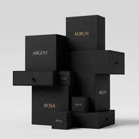 Cajas Premium Personalizadas con Tapa y Base, con Estampado de Logotipo en Lámina Plateada, Cajas de Regalo de Perfumes de Lujo de Alta Calidad para Marca