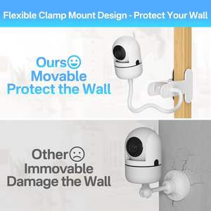 Support universel portable réglable à 360° pour moniteur bébé, fixation pour berceau avec support flexible de 19,4 pouces pour VTech Nanit Pro, Eufy <span class=keywords><strong>Owlet</strong></span> et VAVA - Product Image 4