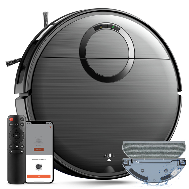Teendow Smart Random Self-emptying Robot Vacuum Cleaner Sweep and Wet Mopping Self-emptying Robot Vacuum Cleaner