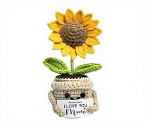 Regalos de Girasol Positivo Pequeños y Lindos Hechos a Mano con Ganchillo, Mini Flores Emocionales, Regalos de Cumpleaños para Mamá, Recuerda que Te Amo, Mamá - Product Image 1